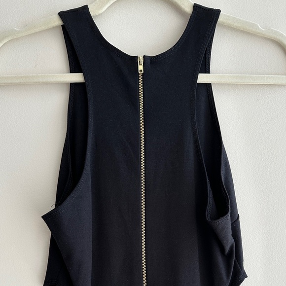 Rolla Costa Black Bodycon Tank Top Cutout Zippered Dress, Size Medium - Picture 13 of 16